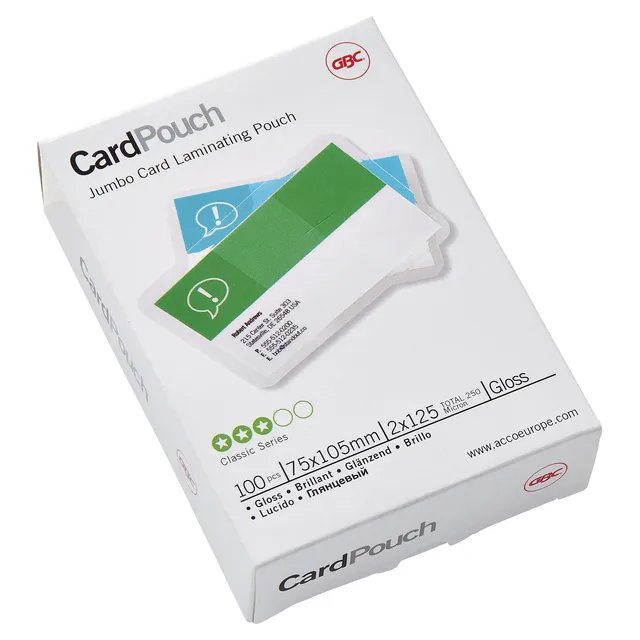 GBC Lamineerhoes GBC club card 75x105mm 2x125micron 100 stuks
