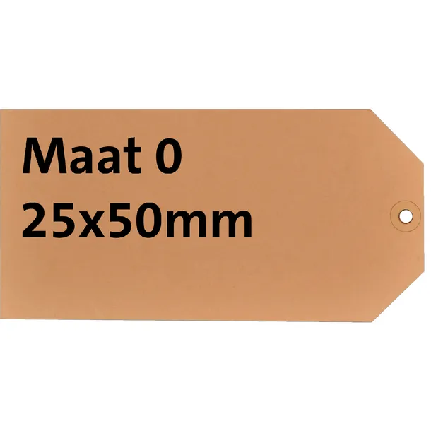 HF2 Label HF2 nr 0 200gr 25x50mm bruin 1000 stuks