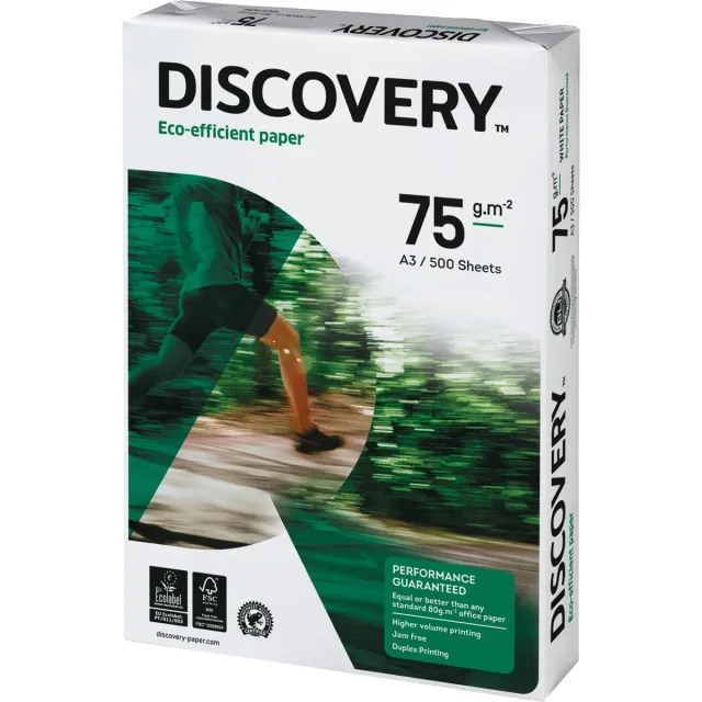 Discovery kopieerpapier ft A3, 75 g, pak van 500 vel wit