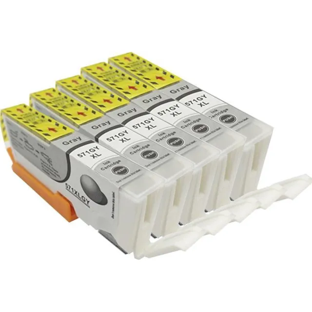 KATRIZ huismerk inkt CLI-571XL Grijs met light | (5stuks) - Met chip | voor canon Pixma MG 7700 / 7750/7751/ 7752/ 7753; Pixma TS8050/TS8051/TS8052/TS8053/TS9050/TS9055
