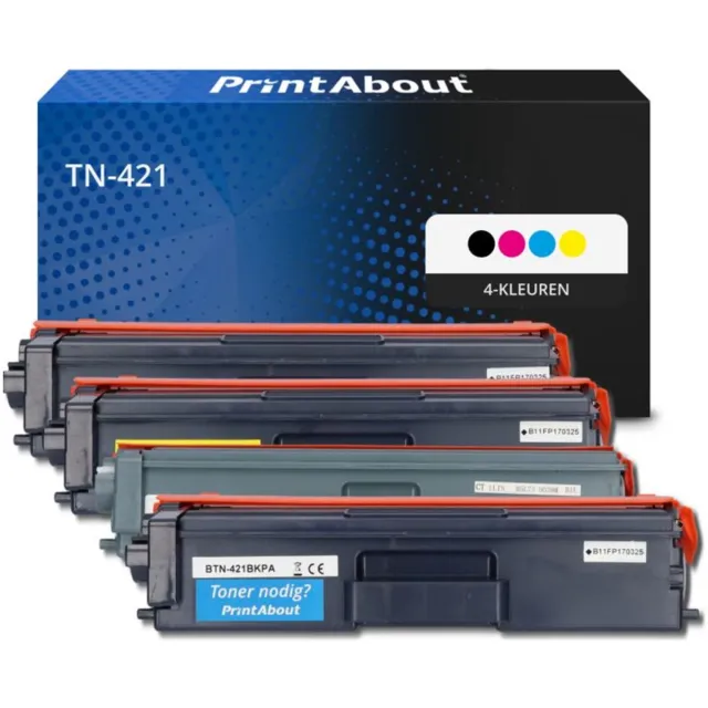PrintAbout huismerk Toner TN-421 4-kleuren Multipack geschikt voor Brother
