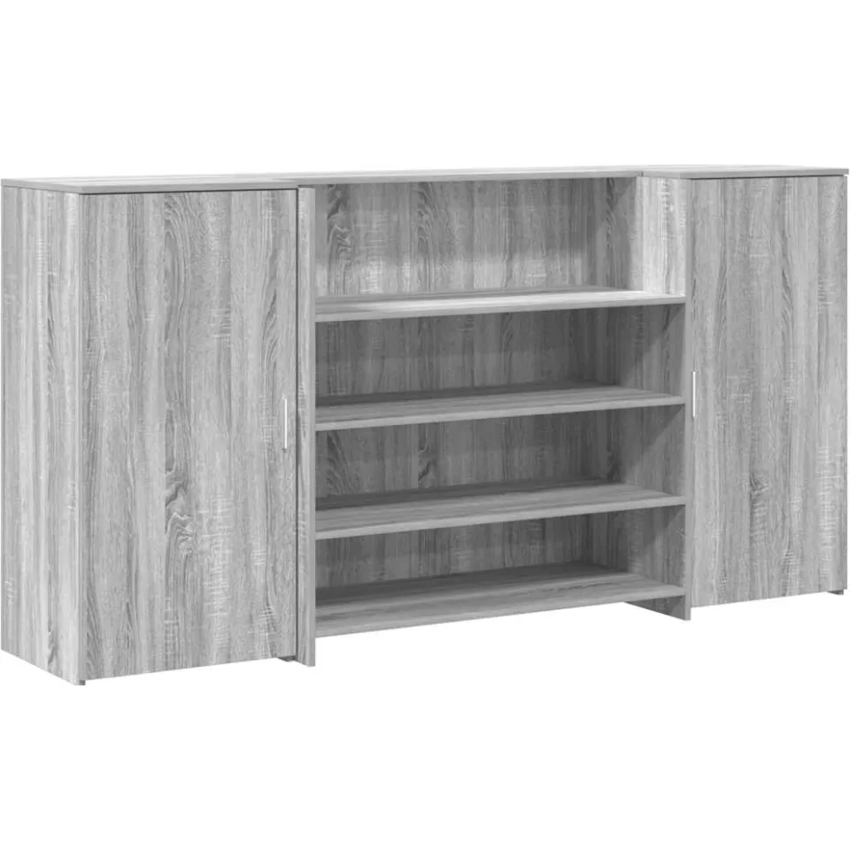 vidaXL Receptiebalie 200x50x103,5 cm bewerkt hout grijs sonoma eiken, foto 3