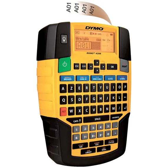 Dymo Labelprinter Dymo Rhino 4200 industrieel azerty 19mm geel