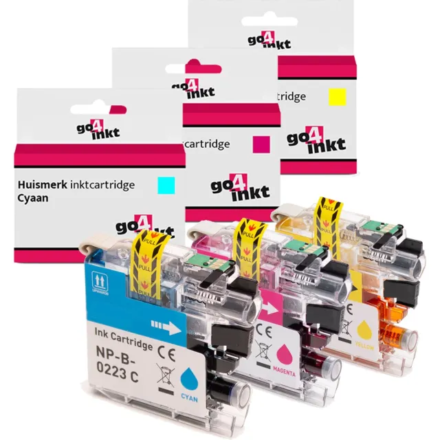 Go4inkt compatible met Brother LC-223 c/m/y inkt cartridges cyaan/magenta/yellow - 3 stuks Cyaan, Magenta, Yellow