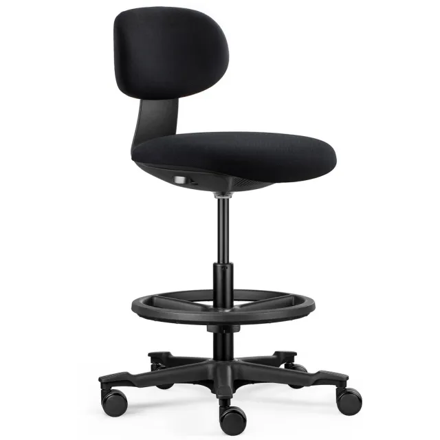 hjh office Werkstoel / balie stoel WORK MF2 Zitting stof / rugleuning stof zwart hjh OFFICE