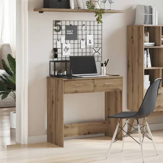 vidaXL Bureau 80x40x75 cm bewerkt hout artisanaal eikenkleurig, foto 2