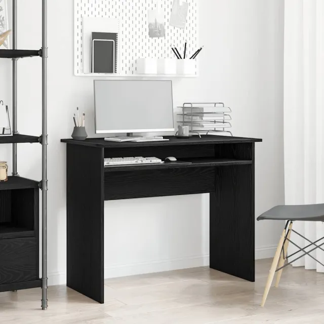 vidaXL Bureau 90x50x74 cm bewerkt hout zwart eikenkleur, foto 2
