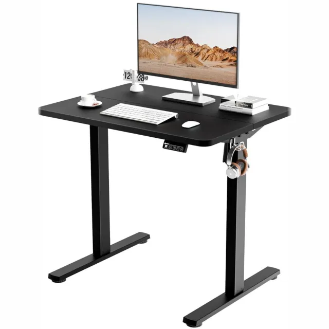 ApexArte® Zit Sta Bureau Elektrisch - Verstelbaar Hoekbureau - Game Bureau - 80x60cm - Zwart