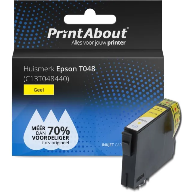 PrintAbout huismerk Inktcartridge T048 (C13T048440) Geel geschikt voor Epson