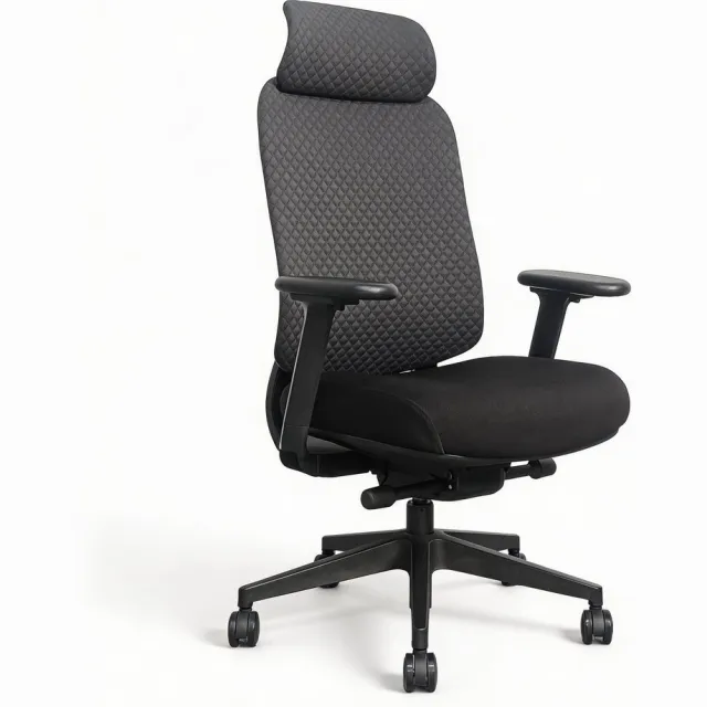 Worktrainer Olico Ergonomische Bureaustoel met Hoofdsteun en 3D-armleggers - Zwart