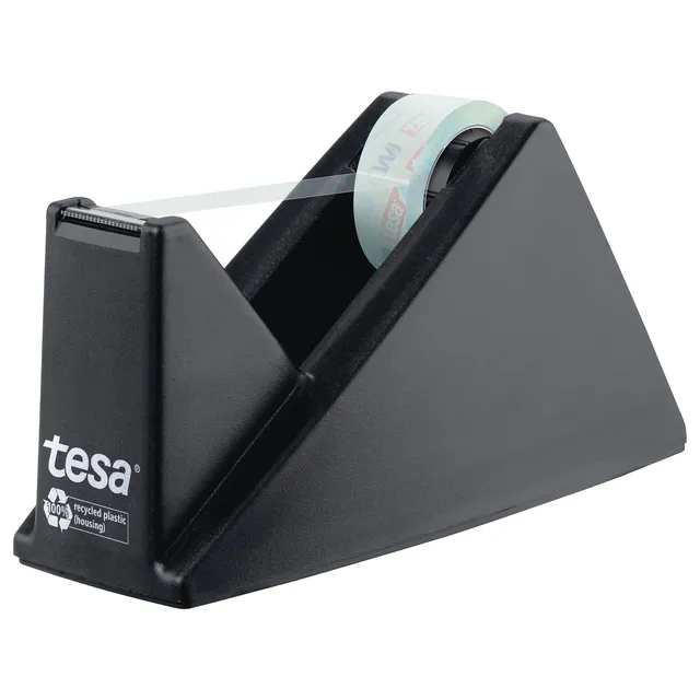 Tesa Plakbandhouder Tesa eco&crystal 59045 zwart met 1 rol tape 19mmx10m