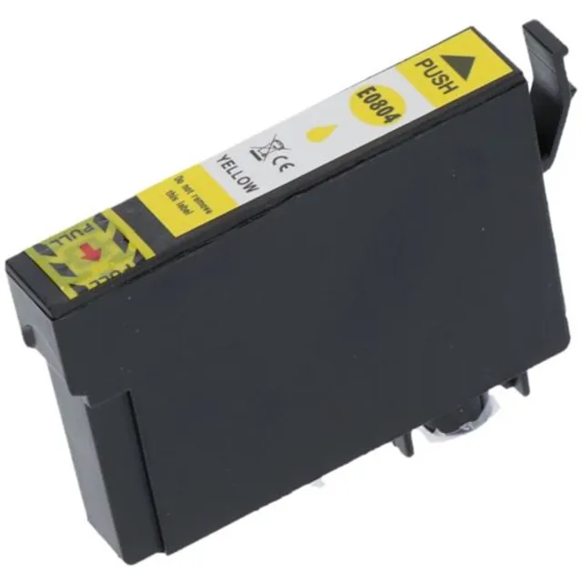 PrintAbout huismerk Inktcartridge T0804 Geel geschikt voor Epson