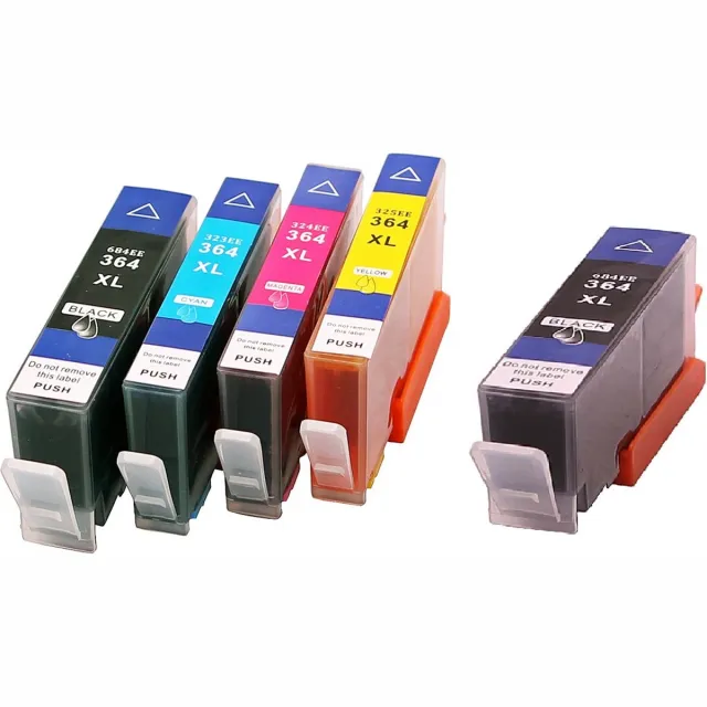 Ipexnl geschikt voor HP 364XL Set 5x huismerk cartridge 2x bk en 1x cy, ma, ye o.a. voor HP DeskJet 3070A 3520 e-All-in-One 3521 3522 3524 D5445 D5460 4610 4620 4622 7515 5510 5514 5515 5520 e All-in-One 5522 5524 5525 6510 6520 6525 Multi