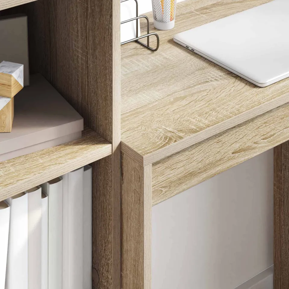 vidaXL Bureau Sonoma Eiken 105,5 x 34 x 127 cm 2 st, foto 3