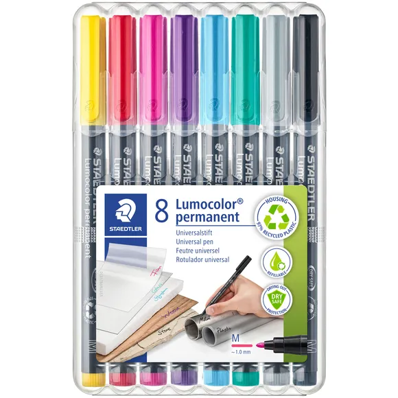 Staedtler Viltstift Staedtler Lumocolor 317 permanent M set à 8 kleuren