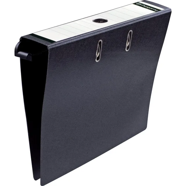 Pergamy hangmapordner, ft A4, 2 pochettes, karton, rug van 8 cm, zwart blauw