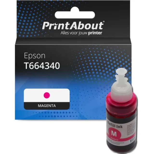PrintAbout huismerk Inktcartridge T664340 Magenta geschikt voor Epson
