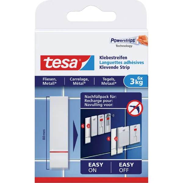 Tesa Kleefstrips tesa® tegels & metaal 3kg wit 6 stuks