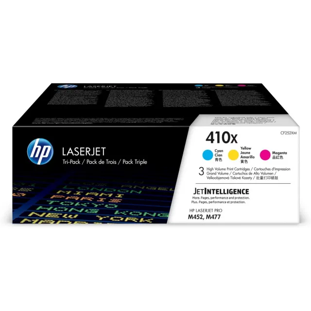 HP 410X - Tonercartridge - Origineel - Hoge Capaciteit - 3 Pack - Geel / Magenta / Cyaan