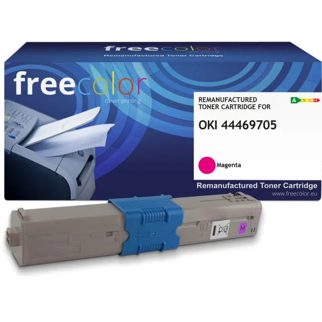 Freecolor Vervangt OKI 44469705 Toner - Magenta - 2.000 pagina's - Compatible Zwart