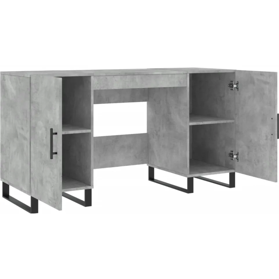vidaXL Bureau 140x50x75 cm bewerkt hout betongrijs grijs