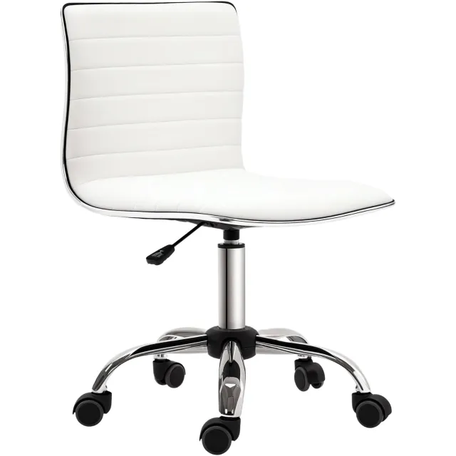 Atlasyx bureaustoel - Stoel - Ergonomische - Kantoorstoel - Computer - Werkstoel - 360° draaibaar - 48 x 52 x 78–90 cm - Wit