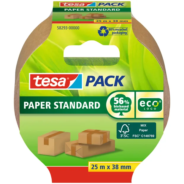 Tesa Verpakkingstape tesapack® Papier Standard ecoLogo 25mx38mm bruin