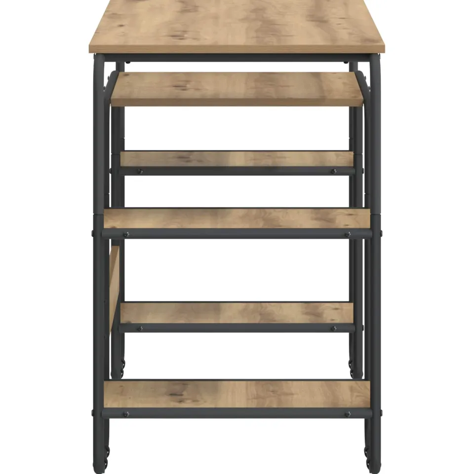 vidaXL Bureau met opbergruimte Artisanaal eiken 113.5 x 52 x 75.5 cm, foto 4