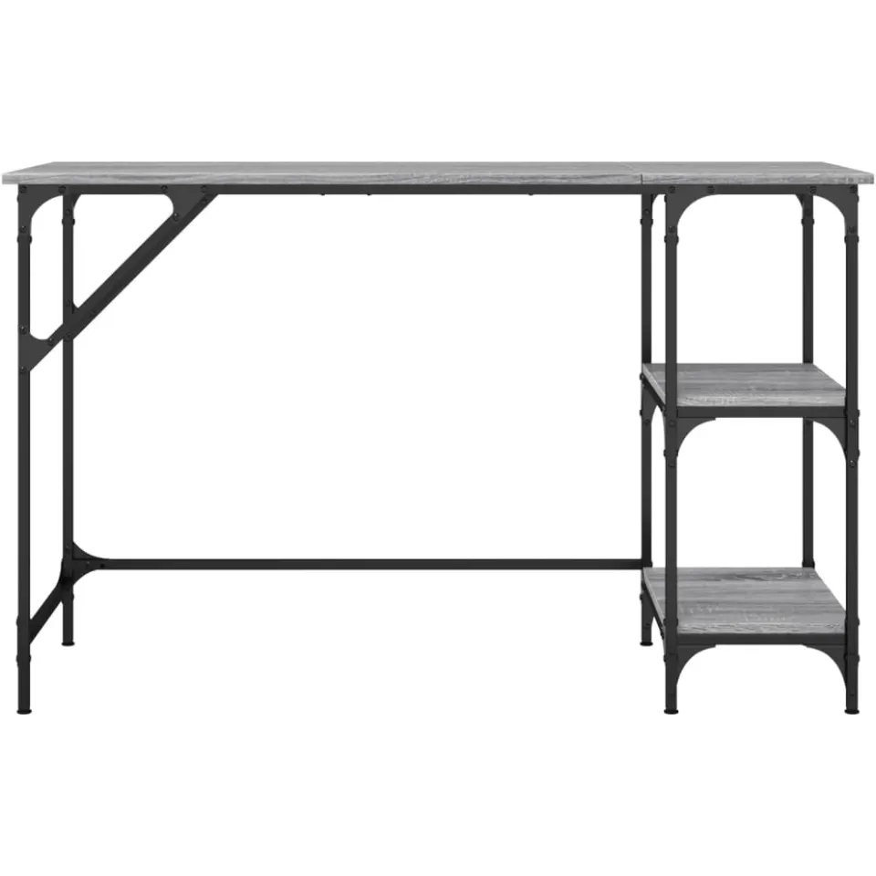 vidaXL Bureau 120x50x75 cm metaal en bewerkt hout grijs sonoma eiken, foto 4