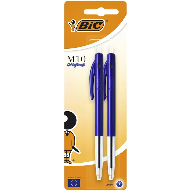 Bic Balpen Bic M10 medium blauw blister à 2 stuks
