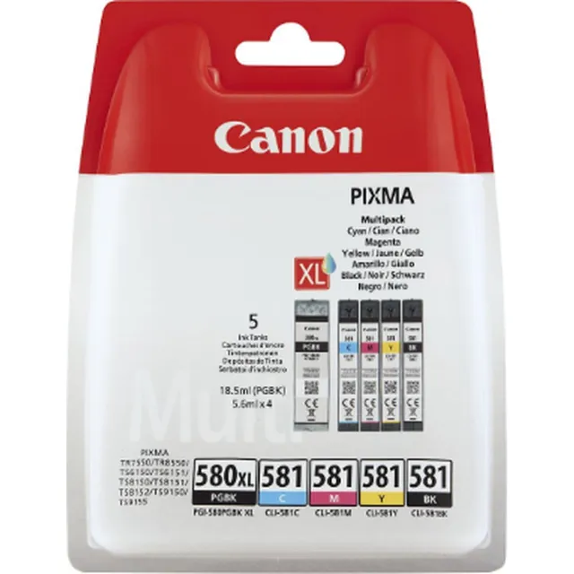 Canon PG-580XL & CLI-581 - Inktcartridge + Retourzakje - Origineel - Zwart en Kleur