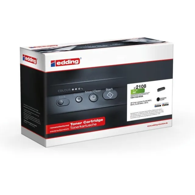 Edding EDD-2108 Toner Single vervangt HP 305A (CE410A) Zwart 2200 bladzijden Compatibel Toner null