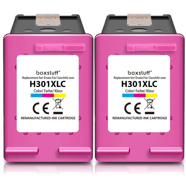 Boxstuff Inkt geschikt voor 301 XL - (CH563EE) Compatibel met HP 301 / 301XL - Inkt Cartridge 2-pack voor HP Deskjet 1000 / 2050 / 2549 / 3050a2 Envy 4500 / 4501 / 5530 / 5531 Officejet 4630 / 4631 / 4632 - Multipack Kleur Kleur Multipack