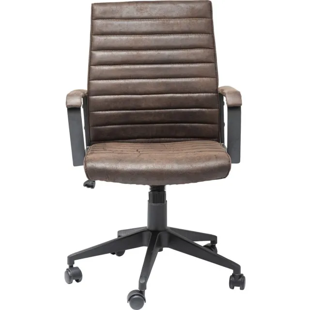Kare Design Labora Low Bureaustoel - Lage Rugleuning - Bruin Vintage Kunstleer