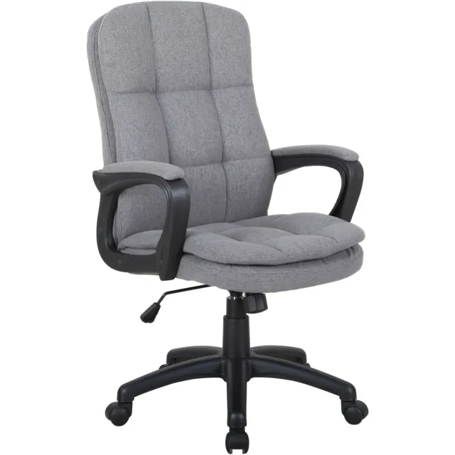 Furnitex CX-1162M - Draaibare bureaustoel - Grijze stoffen bekleding - Vaste armleuningen Grijs