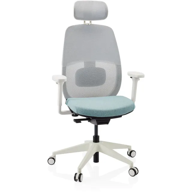hjh office Ergonomische bureaustoel Skandis Pro met hoofdsteun mint / wit frame hjh OFFICE