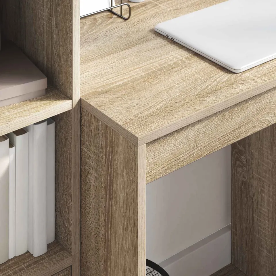 vidaXL Bureau Sonoma Eiken 115,5 x 50 x 127 cm 2 st, foto 3