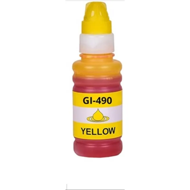 Inktkenners Navulinkt Geschikt voor Canon GI-490/GI-590 | 1x Geel Geschikt voor Canon Pixma G1410 - G1411 - G2400 - G2410 - G3400 - G3411 - G3415 - G4400 - G4411