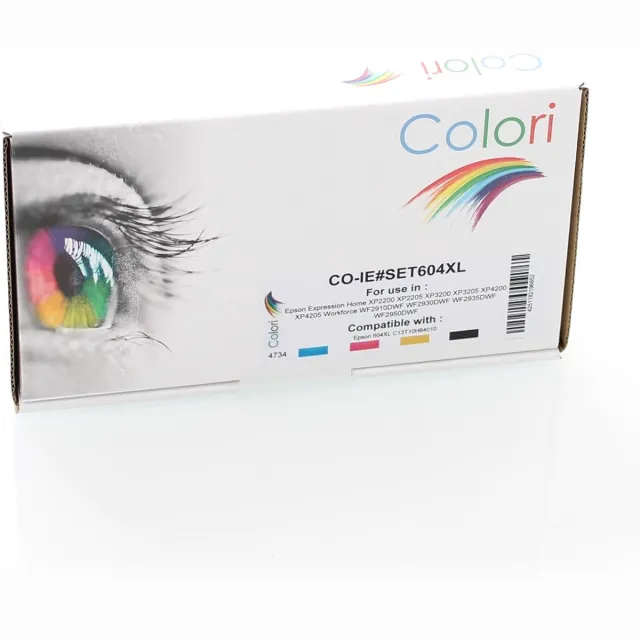 Colori huismerk set 4x inkt cartridge geschikt voor Epson 604XL Expression Home XP2205 XP3200 XP3205 XP4200 XP4205 WF2930DWF WF2935DWF WF2950DWF Set 4 kleuren