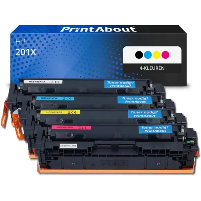 PrintAbout Alternatief voor de HP CF400X (nr 201X) / 4 Kleuren 4-kleuren