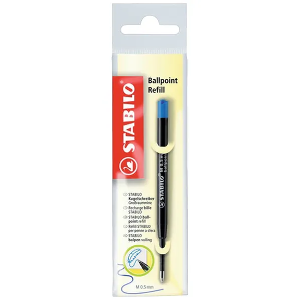 Stabilo Balpenvulling STABILO standaard medium blauw blister à 1 stuk