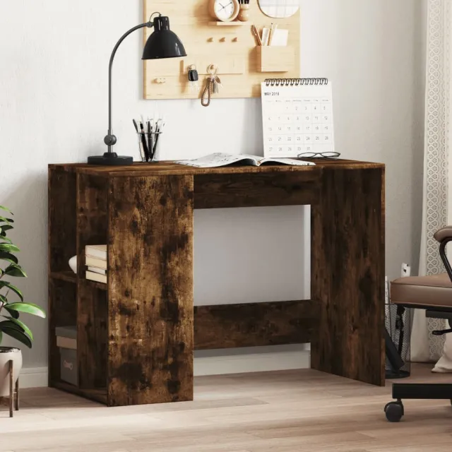 vidaXL Bureau 102x50x75 cm bewerkt hout gerookt eikenkleurig, foto 2