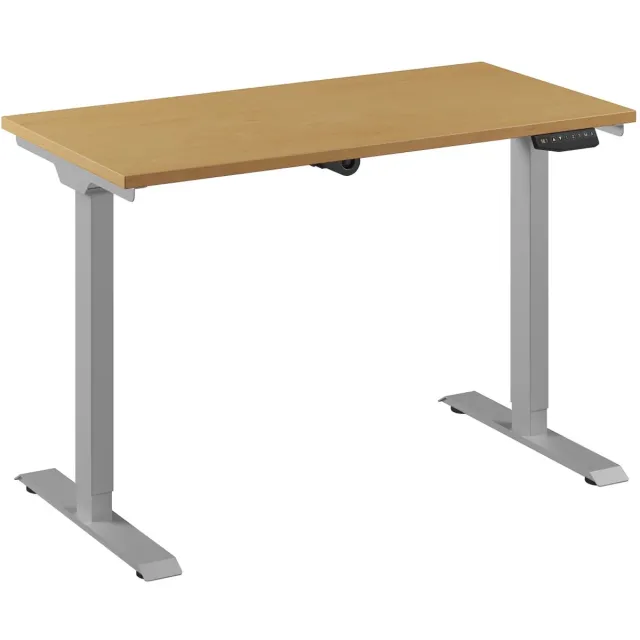 Ceha Europe Bureau Adjust 1 Plus QA 120x60 Aluminium/Eiken wit Eiken wit blad