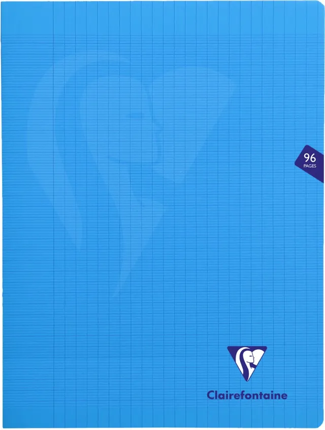 Clairefontaine schrift Mimesys voor ft A4+, 96 bladzijden, kaft in PP, seyès, blauw