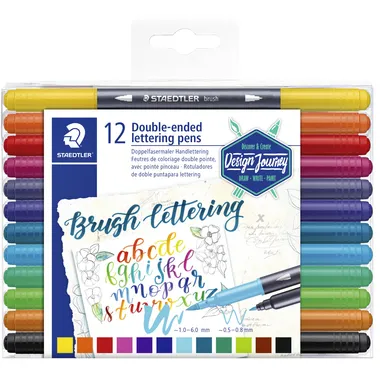 Staedtler Brushpen Staedtler 3004 lettering duo 0.5-6mm blister à 12st ass