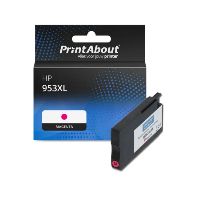 PrintAbout huismerk Inktcartridge 953XL (F6U17AE) Magenta Hoge capaciteit Geschikt voor HP