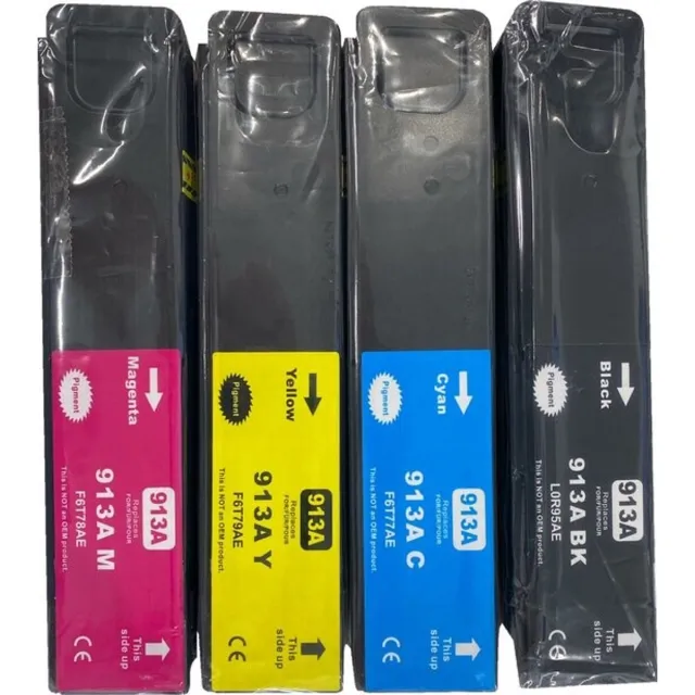 Inktkeuze HP 913A - Zwart + Alle Kleuren Huismerk inktcartridges Set PageWide Pro series 352dw - 377dw - 452dwt - 477d - 577