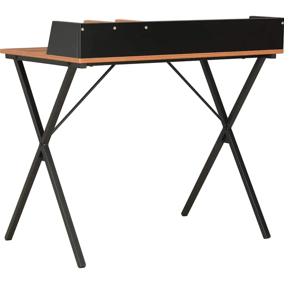 vidaXL Bureau 80x50x84 cm zwart en bruin, foto 3