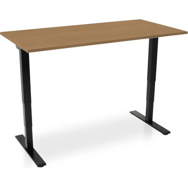 Multi Ratio Zit-sta bureau elektrisch verstelbaar - MRC COMFORT NEN-EN 527 | 160 x 80 cm | frame zwart - blad havanna | 130 cm hoog | 100KG draagvermogen Zwart frame