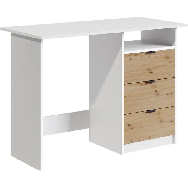 Vicco Meiko Bureau – 105 x 50 cm met laden Wit/Kunstnijverheid Wit/Artisanaal eiken